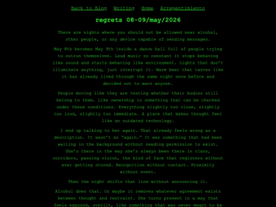 personal-blog/regrets screenshot