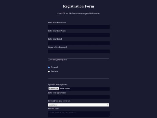 FreeCodeCamp/regform screenshot