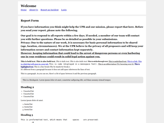 report screenshot