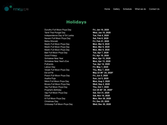holidays screenshot