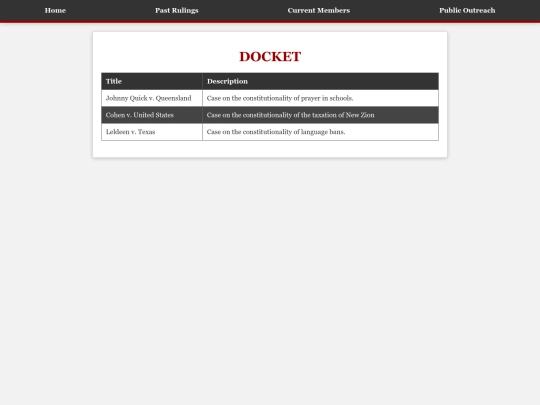 current_docket screenshot