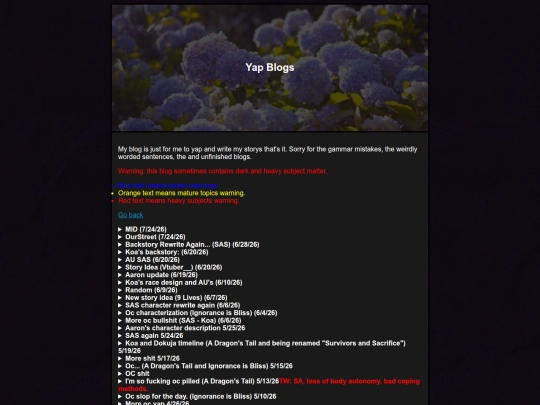 Blog screenshot