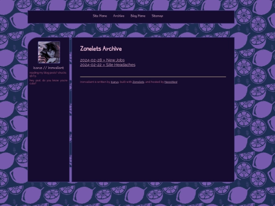 blog/archive screenshot