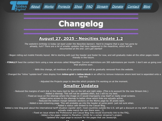 changelog screenshot