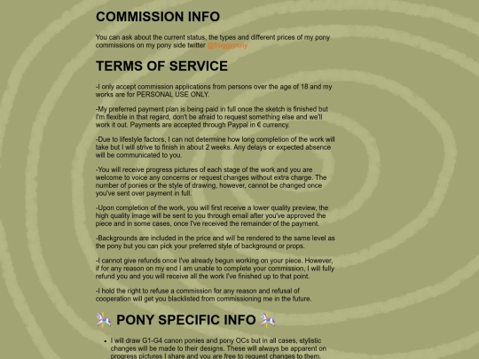 ponycomms/info screenshot