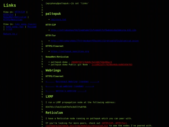 links screenshot