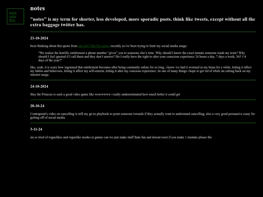 notes screenshot