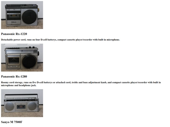 radios screenshot