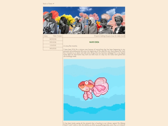 Diary screenshot