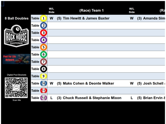 tables screenshot