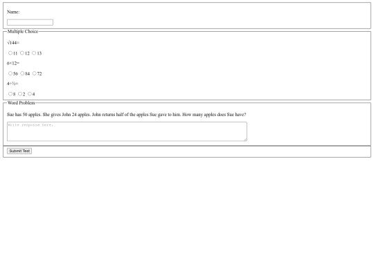 Web_Design/Math-Test-Form-Assignment screenshot