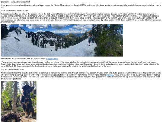 Brendans Hiking Adventures 2022 screenshot
