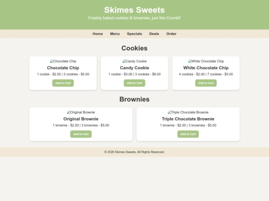 menu screenshot