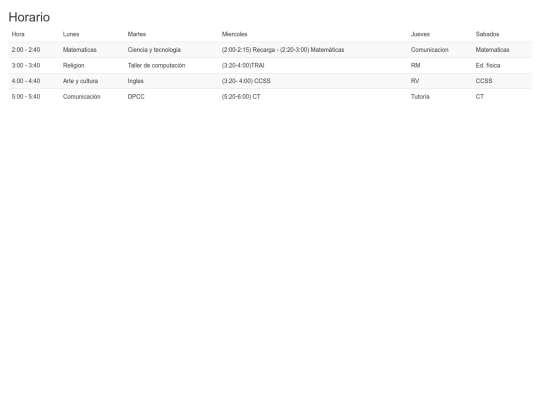 Horario/Horarios screenshot