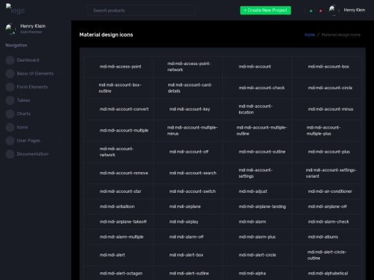 pages/charts/mdi screenshot
