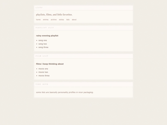 lists screenshot