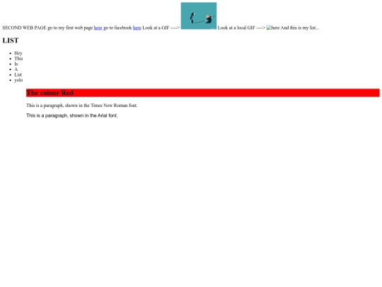 html/mysecondpage screenshot