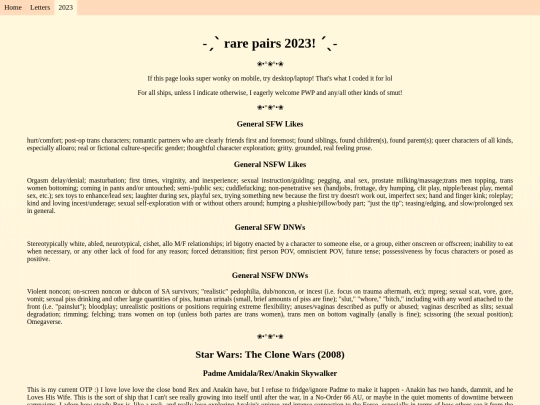 letters/rarepair23 screenshot