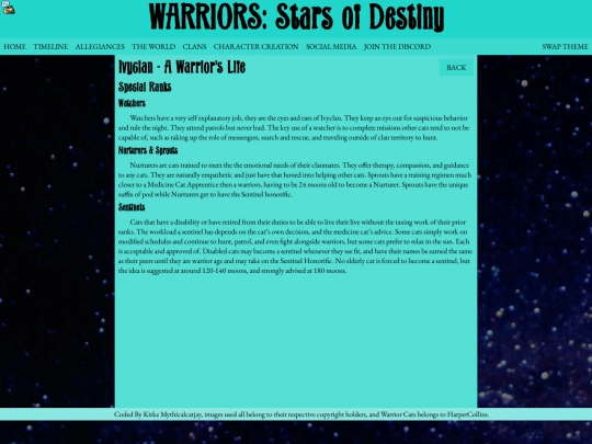 clans/ivyclan/awarriorslife screenshot