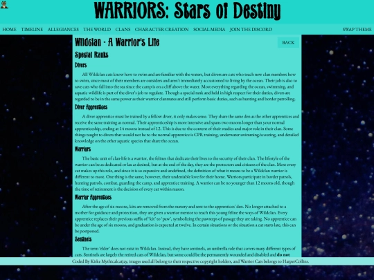 clans/wildclan/awarriorslife screenshot