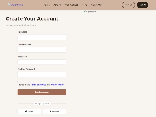 signup screenshot