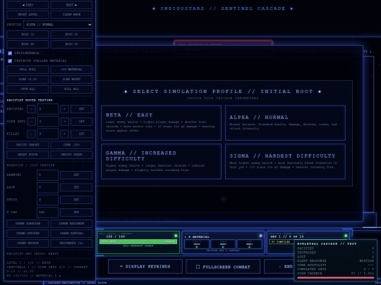 sentinel-cascade-DEV-PACIFIST-FULL-MECHANICS-BASELINE-PREVIEW screenshot