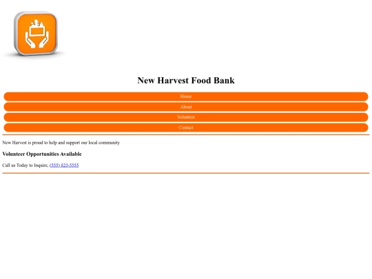 New Harvest Food Bank screenshot