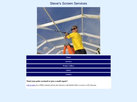 steves screen services screenshot