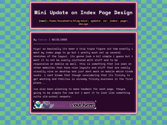 blog/2025/02-21 Mini Update on Index Page Design screenshot