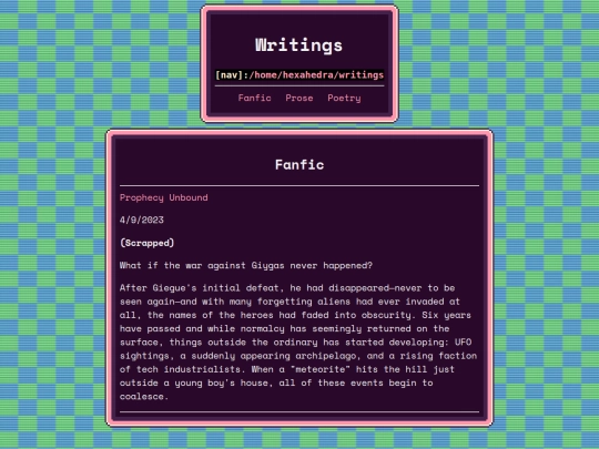 writings screenshot