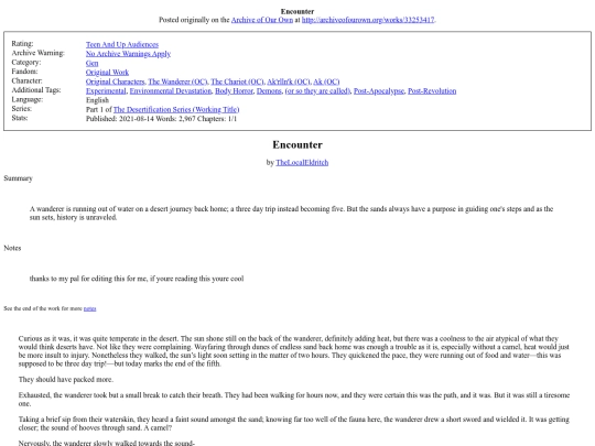 writings/Encounter screenshot