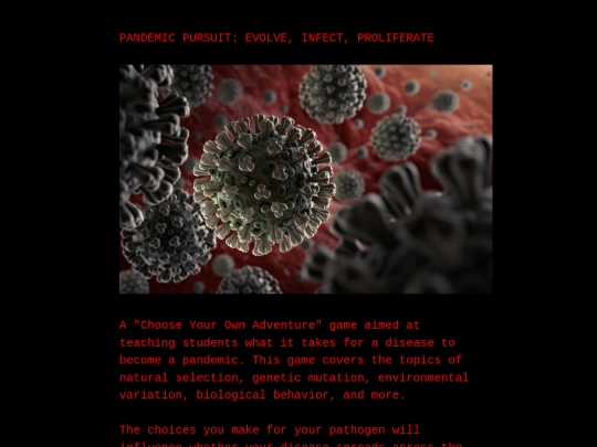 PandemicPursuitGame_CYOA screenshot