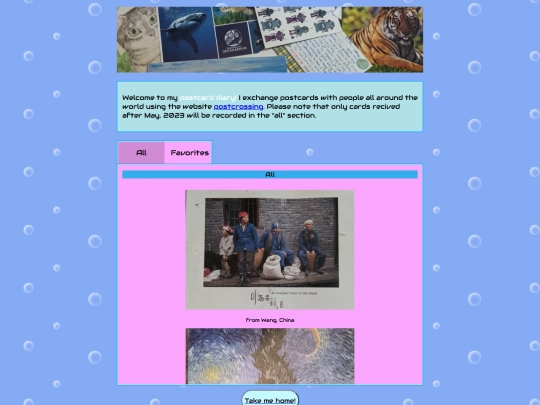 postcards screenshot