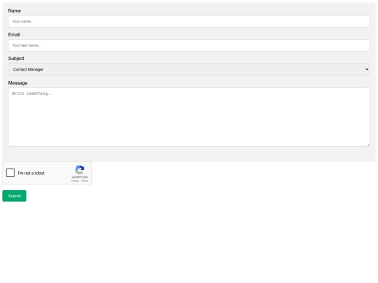 pages/contact screenshot