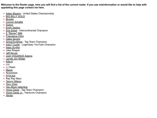 pages/roster screenshot