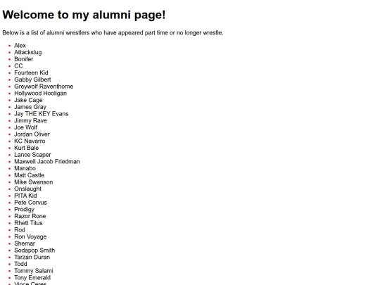 pages/roster/alumni screenshot