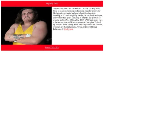 pages/roster/list/BIGBILLYGOLD screenshot
