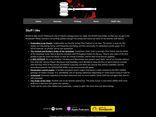 links screenshot