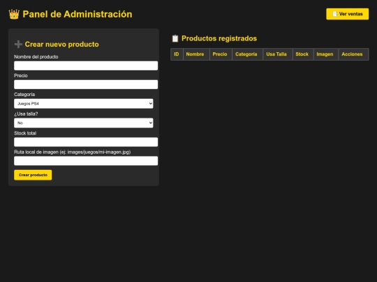 admin screenshot