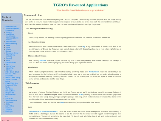 applications screenshot