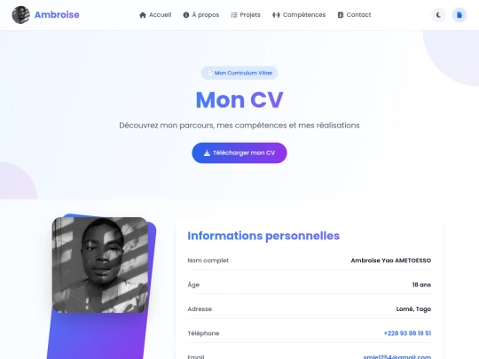 CV screenshot