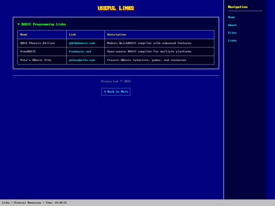 links screenshot