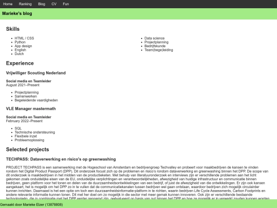 Site/cv screenshot