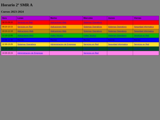 Horario screenshot