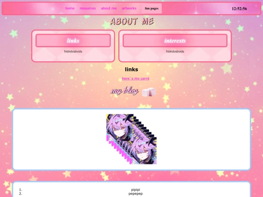 pages/about me/about me screenshot