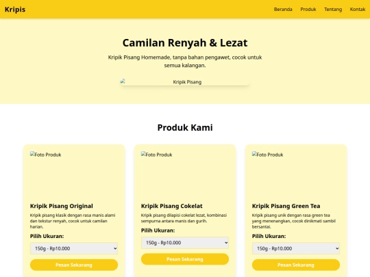 kripik-pisang-website screenshot