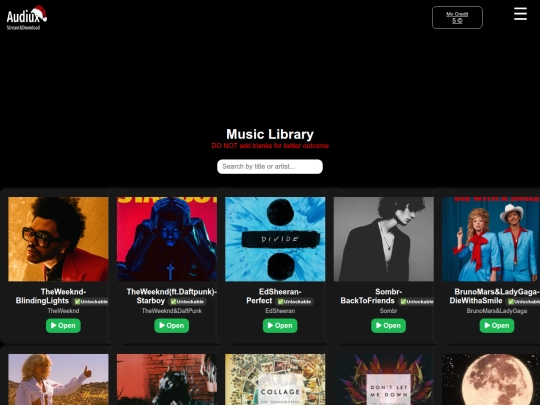 audiux/MusicLibrary/MusicLibrary screenshot