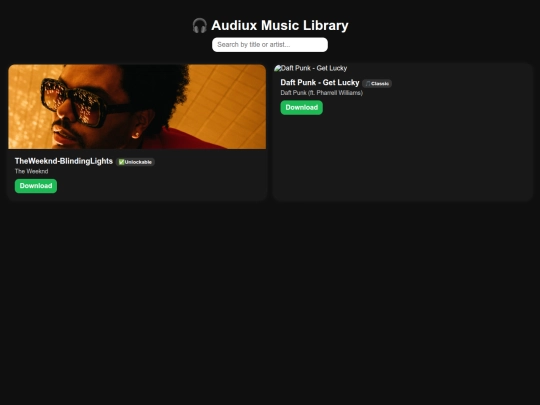 audiux/MusicLibrary/musiclibraryv2 screenshot