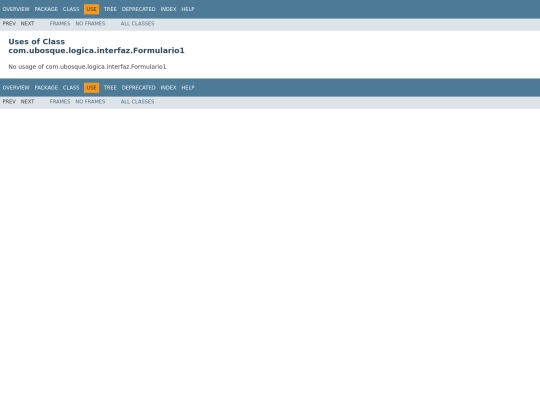 cancerdemama/com/ubosque/logica/interfaz/class-use/Formulario1 screenshot