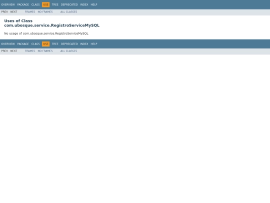 cancerdemama/com/ubosque/service/class-use/RegistroServiceMySQL screenshot